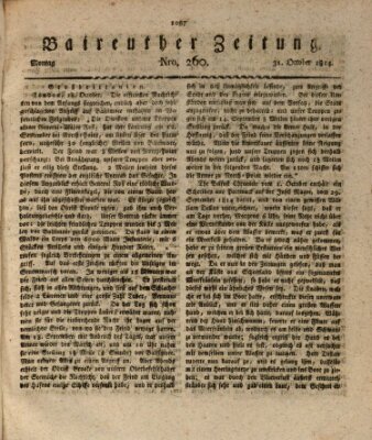 Bayreuther Zeitung Montag 31. Oktober 1814