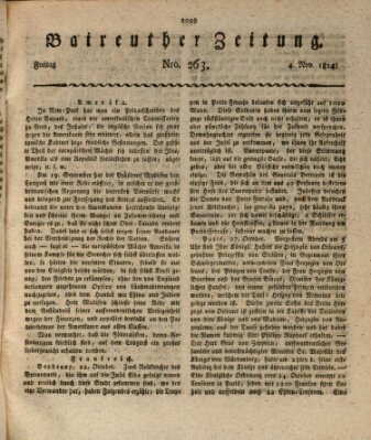 Bayreuther Zeitung Freitag 4. November 1814