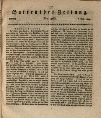 Bayreuther Zeitung Montag 7. November 1814