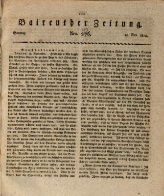 Bayreuther Zeitung Sonntag 20. November 1814