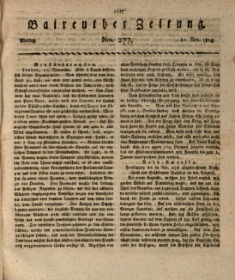 Bayreuther Zeitung Montag 21. November 1814