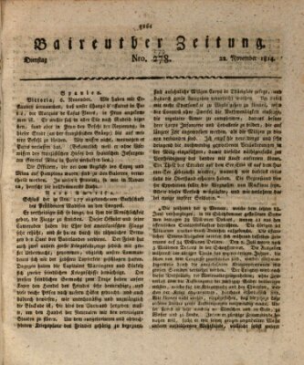 Bayreuther Zeitung Dienstag 22. November 1814