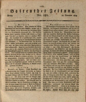 Bayreuther Zeitung Freitag 25. November 1814