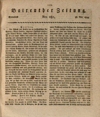 Bayreuther Zeitung Samstag 26. November 1814