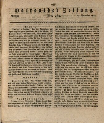 Bayreuther Zeitung Sonntag 27. November 1814