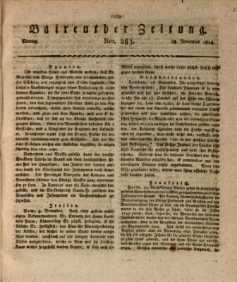 Bayreuther Zeitung Montag 28. November 1814