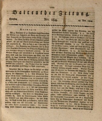 Bayreuther Zeitung Dienstag 29. November 1814