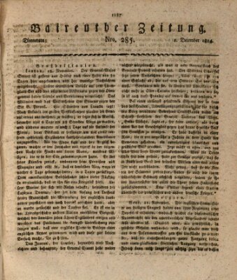 Bayreuther Zeitung Donnerstag 1. Dezember 1814