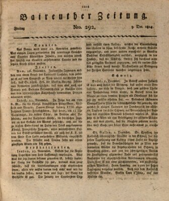 Bayreuther Zeitung Freitag 9. Dezember 1814