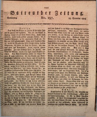 Bayreuther Zeitung Donnerstag 15. Dezember 1814