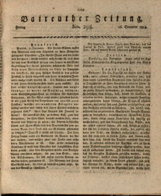 Bayreuther Zeitung Freitag 16. Dezember 1814