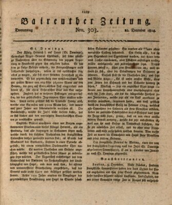 Bayreuther Zeitung Donnerstag 22. Dezember 1814