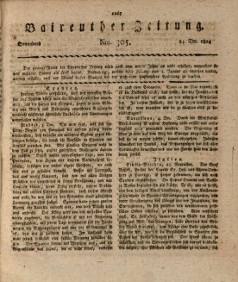 Bayreuther Zeitung Samstag 24. Dezember 1814