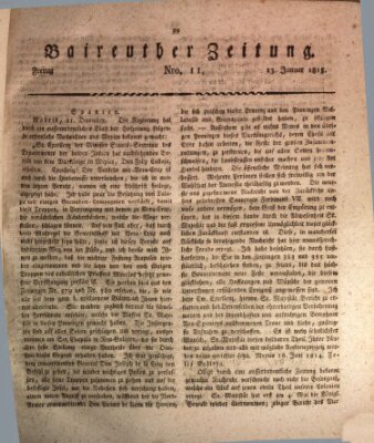 Bayreuther Zeitung Freitag 13. Januar 1815