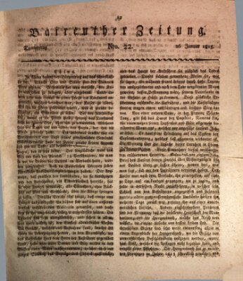 Bayreuther Zeitung Donnerstag 26. Januar 1815