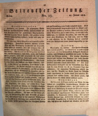 Bayreuther Zeitung Freitag 27. Januar 1815