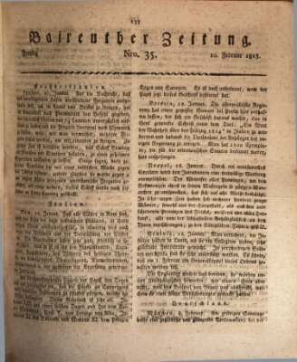 Bayreuther Zeitung Freitag 10. Februar 1815