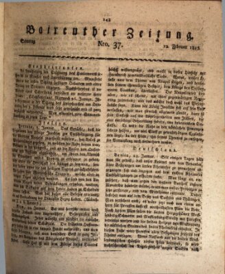 Bayreuther Zeitung Sonntag 12. Februar 1815