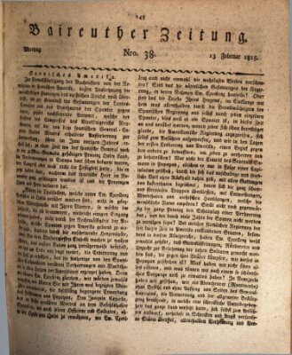 Bayreuther Zeitung Montag 13. Februar 1815