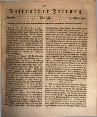 Bayreuther Zeitung Samstag 18. Februar 1815