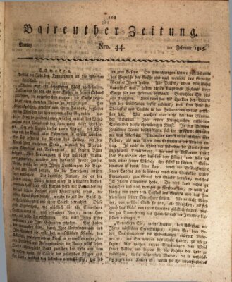 Bayreuther Zeitung Montag 20. Februar 1815