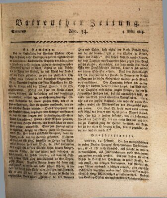 Bayreuther Zeitung Samstag 4. März 1815