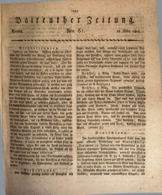 Bayreuther Zeitung Sonntag 12. März 1815