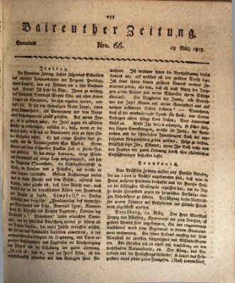 Bayreuther Zeitung Samstag 18. März 1815