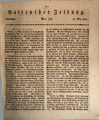 Bayreuther Zeitung Donnerstag 23. März 1815