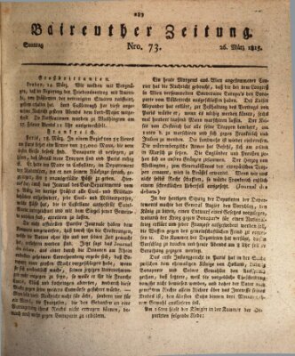 Bayreuther Zeitung Sonntag 26. März 1815