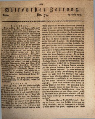 Bayreuther Zeitung Montag 27. März 1815