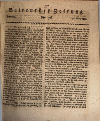 Bayreuther Zeitung Donnerstag 30. März 1815