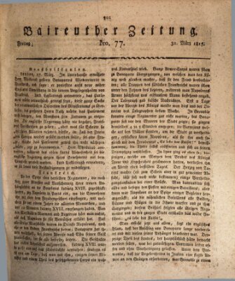 Bayreuther Zeitung Freitag 31. März 1815