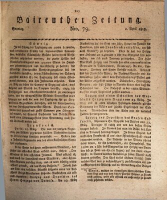 Bayreuther Zeitung Sonntag 2. April 1815