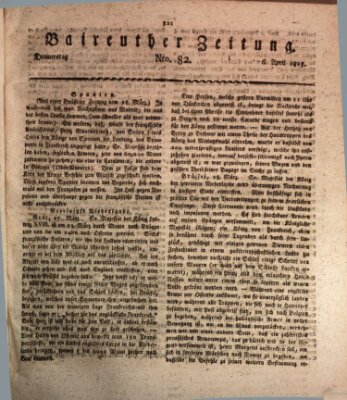 Bayreuther Zeitung Donnerstag 6. April 1815