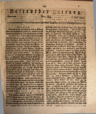 Bayreuther Zeitung Samstag 8. April 1815