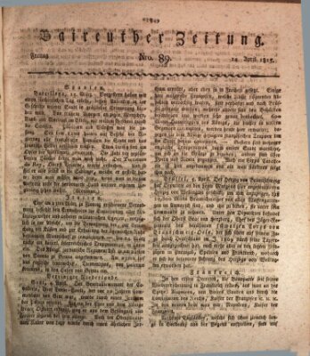 Bayreuther Zeitung Freitag 14. April 1815