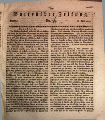 Bayreuther Zeitung Sonntag 16. April 1815