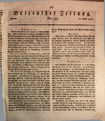 Bayreuther Zeitung Freitag 21. April 1815