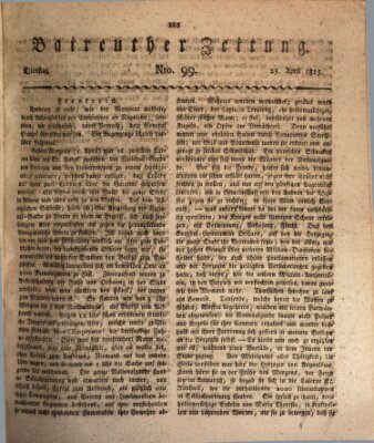 Bayreuther Zeitung Dienstag 25. April 1815