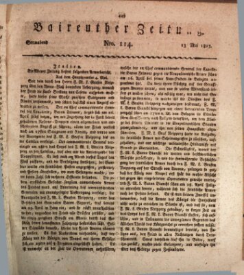 Bayreuther Zeitung Samstag 13. Mai 1815