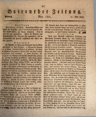 Bayreuther Zeitung Sonntag 21. Mai 1815