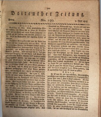 Bayreuther Zeitung Freitag 2. Juni 1815