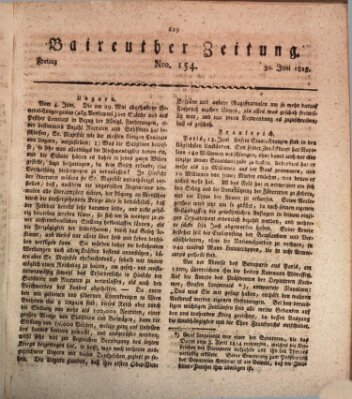 Bayreuther Zeitung Freitag 30. Juni 1815