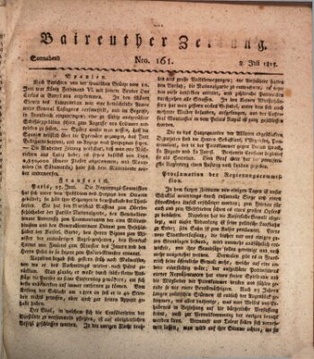 Bayreuther Zeitung Samstag 8. Juli 1815