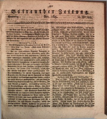 Bayreuther Zeitung Donnerstag 13. Juli 1815