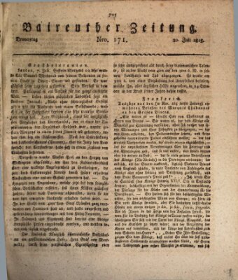 Bayreuther Zeitung Donnerstag 20. Juli 1815