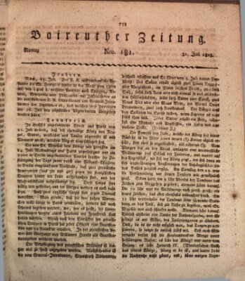 Bayreuther Zeitung Montag 31. Juli 1815