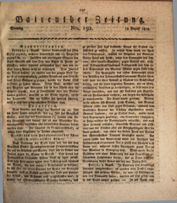 Bayreuther Zeitung Sonntag 13. August 1815