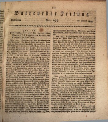 Bayreuther Zeitung Donnerstag 17. August 1815